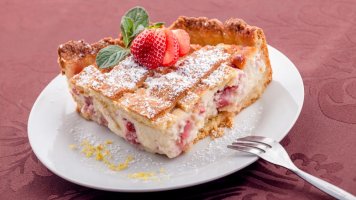 Crostata s ricottou a jahodami