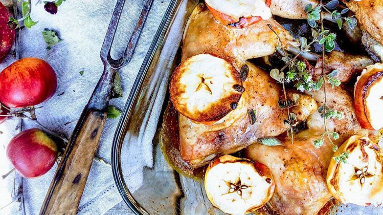 Kuře s jablky