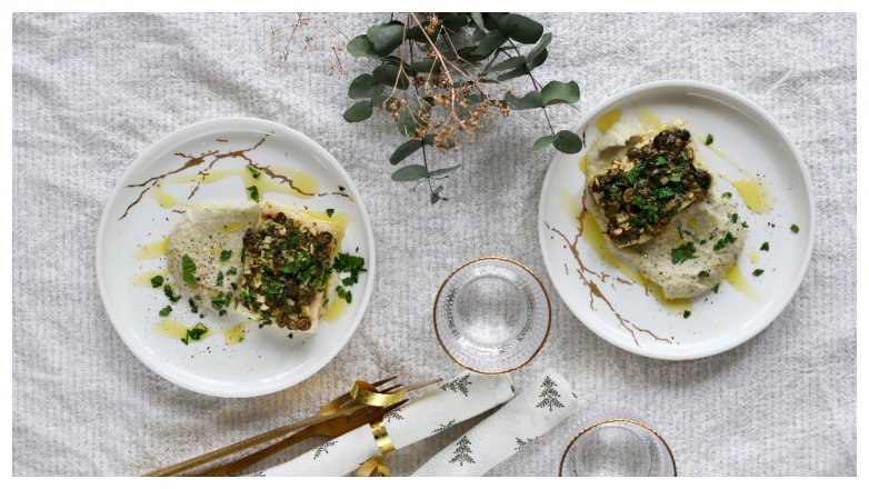 Treska s kaparami a celerovým pyré