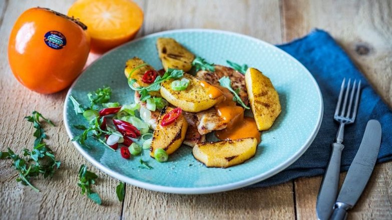 Kuřecí plátky s pečeným kaki