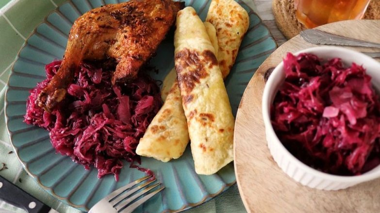 Bramborové lokše s pečenou kachnou