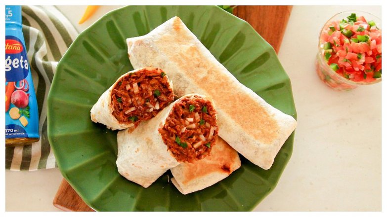 Burrito s trhaným vepřovým a s domácími tortillami